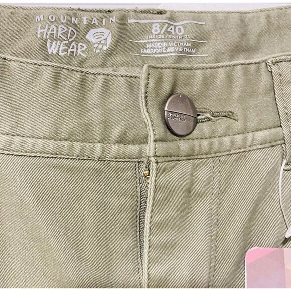 NWT Women's Mountain Hardwear Twill Ankle Jeans Army Green Size 8 - Picture 6 of 9